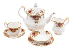 A Royal Albert 'Old Country Roses' service comprising twelve 27cm plates, twelve 20cm plates,