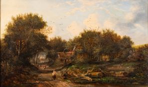 19th Century British school - Country scene,