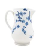 A fine early First Period Worcester blue and white sparrow-beak cream jug,
