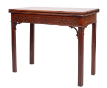 A fine George III mahogany tea table, in Chippendale style,