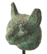 AN EGYPTIAN BRONZE CAT HEAD, LATE PERIOD, CIRCA 664-332 B.C.