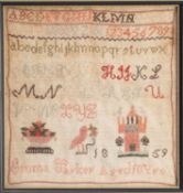 Two needlework samplers, one the work of Ann Dixon, 1826,