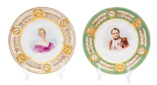 A pair of Sèvres-style cabinet plates,