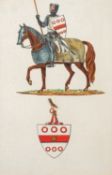 20th Century - A mounted knight bearing shield of white shield with red horizontal band between