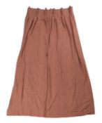 Two pairs of fine linen curtains, Chelsea Textiles, Manon in blush; with pleated tops, cotton lined,
