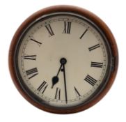A late-Victorian English round dialled wall clock the eight-day duration,
