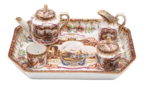 A Helena Wolfsohn Dresden porcelain miniature teaset,