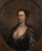 Early 18th Century British school - Portrait of a lady in a blue dress - Oil on canvas -