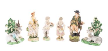 A group of six of Derby figures,