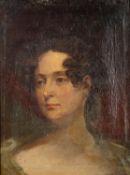19th Century British school - Portrait study of a lady - Oil on canvas - Unsigned - 40.5 x 30.