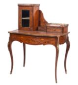 A walnut and marquetry bureau de dame in late Louis XV taste,