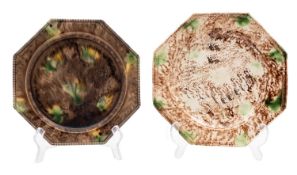 Two Staffordshire Whieldon-style 'tortoiseshell' ware pottery plates,
