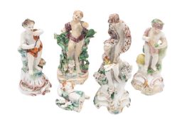 A composite set of four Plymouth figures of putti emblematic of The Four Seasons,