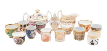 A mixed lot of early 19th century English porcelain including coffee cans and cups together with