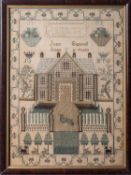 A George IV needlework sampler, the work of 'Jessy Gemmell,