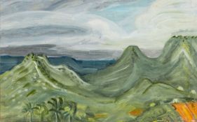Vivien John (British, 1914-1994) - A hilly Asian landscape - Oil on paper - 27.
