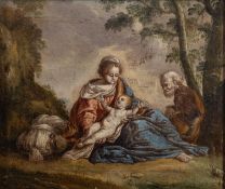 17th Century Italian school - The Holy Family - Oil on canvas - Unsigned,