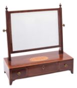 A Regency mahogany and marquetry dressing table mirror,