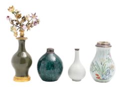 A group of three Chinese vases and one other,