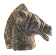 A ROMAN BRONZE HORSE HEAD CIRCA 2ND CENTURY A.D.,