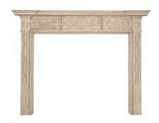 A painted wood and gesso chimneypiece in Neoclassical Adam taste,