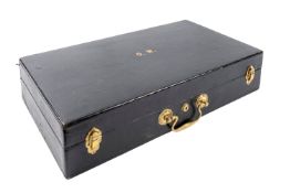 Pittway Bros, London, a Victorian black leather dressing case,