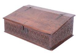 A Restoration oak Bible box,