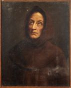 19th or 20th Century school - Study of a monk wearing a hooded cowl - Oil on canvas - Unsigned -