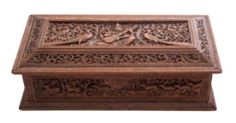 A late 19th century Anglo-Indian sandalwood glove box,