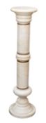 A Continental cream marble and metal mounted pedestal,