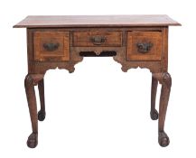 A George II oak and walnut banded 'lowboy' side table,