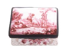An 18th century English enamel snuff box, probably South Staffordshire,