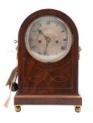 A mid-Victorian mahogany English bracket clock the eight-day duration,