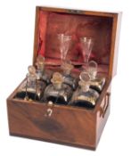A mahogany liqueur or decanter case,