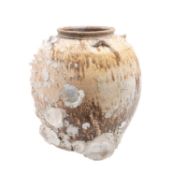 Diana Cargo a Chinese oviform storage jar under brown glazes, Jiaqing, 36cm high,