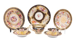 A group of Coalport cobalt blue ground wares,