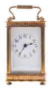A French Edwardian brass carriage clock,