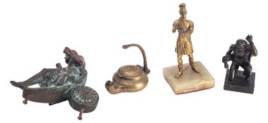 A group of four cast metal models in Classical taste,