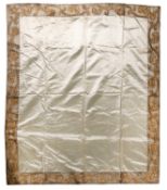 An Indo-Persian metal-thread embroidered silk hanging or cover the border with a continuous design