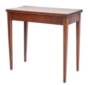 A George III mahogany and crossbanded card table,