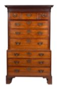 A George III mahogany chest on chest,