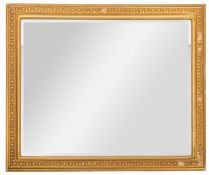 A pair of gilt composition framed rectangular wall mirrors,