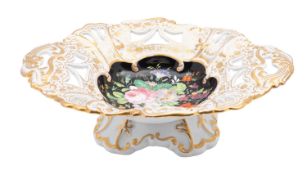 A French porcelain pierced centrepiece,