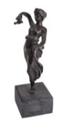 A Continental patinated bronze model of a maiden, in Classical taste,