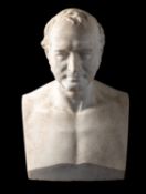 William Theed the Younger (1804 - 1891), a sculpted marble bust of a gentleman,