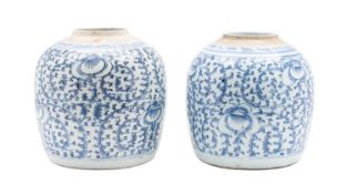 A pair of Chinese blue and white ginger jars,