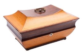 A Regency rosewood and fruitwood lady's musical work box,