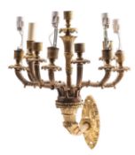 A pair of gilt metal ten-light wall appliques, in Restauration style,