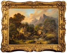 F Monkman (19th / 20th Century) - 'Ponty-pair, North Wales',