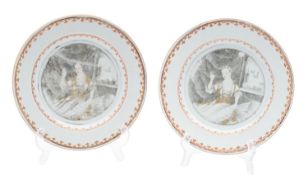 A pair of Chinese 'European-subject' plates,